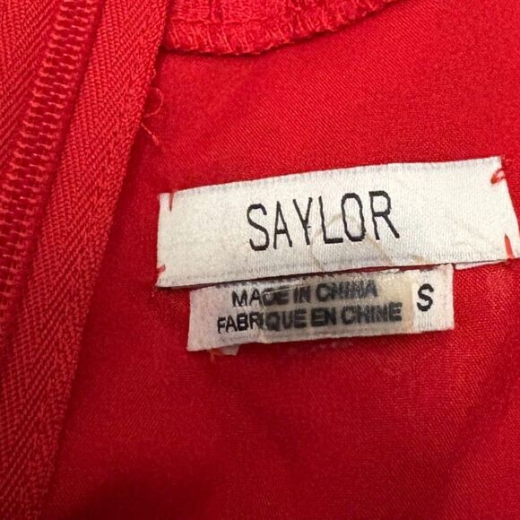 Saylor Jane‎ Mini Dress Bold Red Peekaboo Lace Sexy Date Night Cutout Size Small - Picture 8 of 10